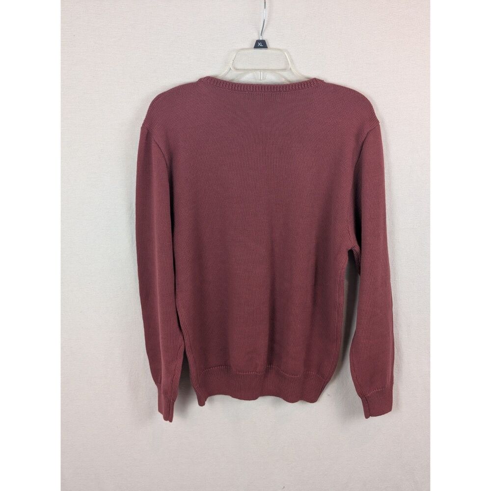 Vintage Ralph Lauren Wool Sweater Burgundy Men's Size Large Made in USA - Picture 6 of 8
